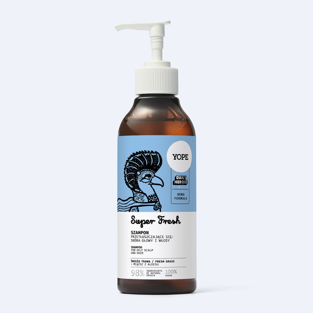 Yope Super Fresh - Shampoo for oily scalp & hair Fresh Grass 300ml - Yope - Vesa Beauty