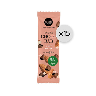 15x Foods by Ann Energy Choco Bar Salty Almond 35g 